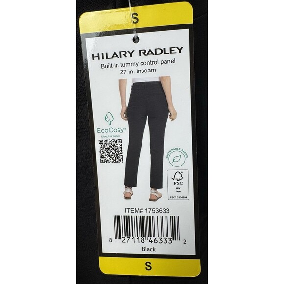 Hilary Radley Womens Size Small Black Mid Rise Tummy Control Pants Chino Slacks - Picture 7 of 12